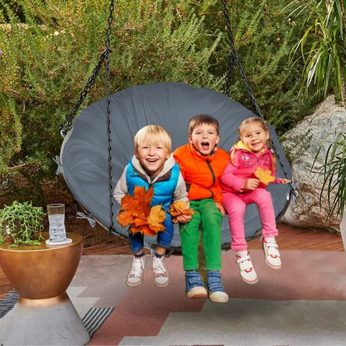 Miniatura 5 de Funda de cojín Papasan impermeable solamente, (para fundas de cojín de silla Papasan de 47 a 55 pulgadas) diseño de cremallera gris para un fácil