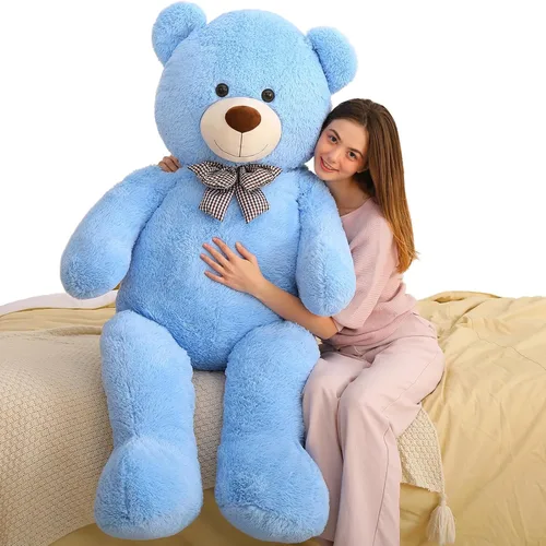 Miniatura 27 de MaoGoLan - Oso de peluche gigante de 52.0 pulgadas, peluche grande color canela con lindo moño y huellas, peluche suave de oso con moño para regalar