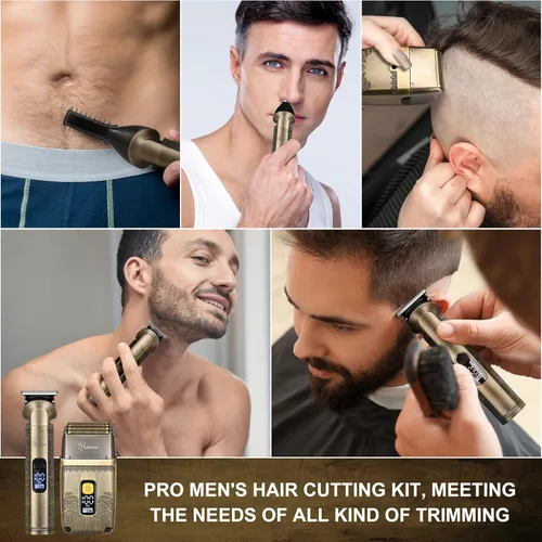 Miniatura 8 de Hatteker Cortapelos Profesional Maquinilla de Afeitar Eléctrica Afeitadoras de Lámina para Hombres Cuerpo Nariz Oreja Kit de Aseo de Cabello