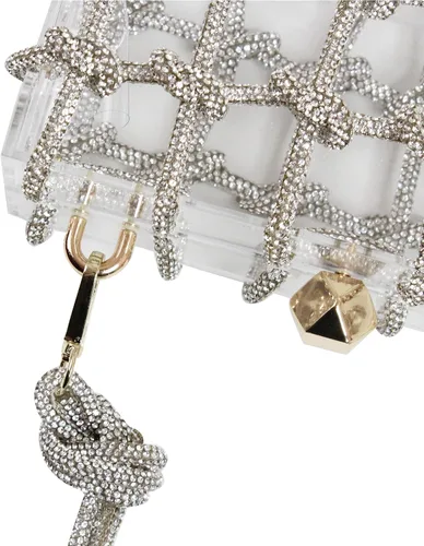 Miniatura 6 de Diamante hand Bag. Rhinestone Evening bag. Hardbodied acrylic handbag. Gift for her. Sparkling rope handbag