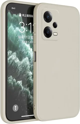 Funda de silicona TPU compatible con Redmi Note 12 Pro 5G (6.67 pulgadas), funda de funda, color blanco antiguo