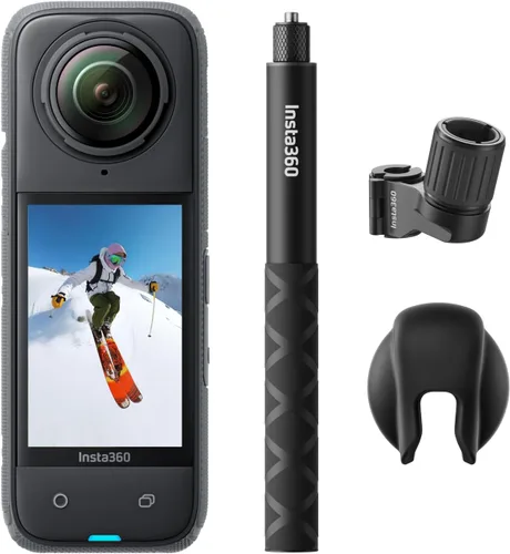 Miniatura 10 de Insta360 X4 Paquete estándar - Cámara de acción impermeable 360 de 8K, video de gran angular 4K, efecto de palo invisible para selfies, protectores