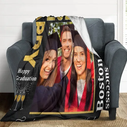 Miniatura 5 de Manta de sofá de graduación personalizada con imagen, manta personalizada para graduados para clase de 2023, personalizable con cualquier palabra