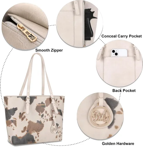 Miniatura 5 de Montana West Monederos para mujer, juego de 3 piezas, bolso de mano con estampado de leopardo