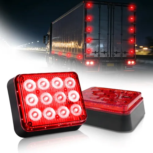 Miniatura 7 de Luces estroboscópicas de emergencia ámbar, 2 unidades, 12 luces LED magnéticas intermitentes de seguridad para camiones, camionetas, remolques