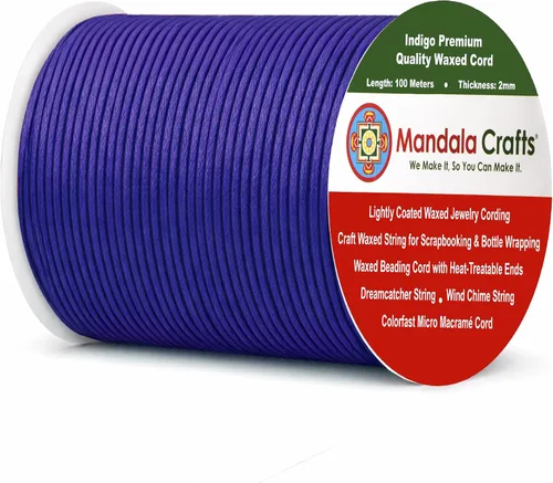 Miniatura 72 de Cuerda Mandala Crafts 0.03 pulgadas 109 yardas para hacer joyería, artesanía, macramé, cuerda de algodón encerado Negro