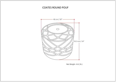 Miniatura 3 de SIMPLIHOME Coates - Puf redondo contemporáneo de macramé en gris nube de algodón para la sala de estar, dormitorio y habitación de los niños