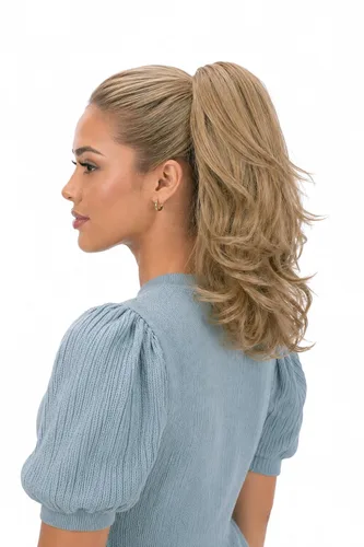 Miniatura 40 de PRETTYSHOP - Extensión de cabello rizado voluminoso, cola de caballo de 14 pulgadas con clip, resistente al calor