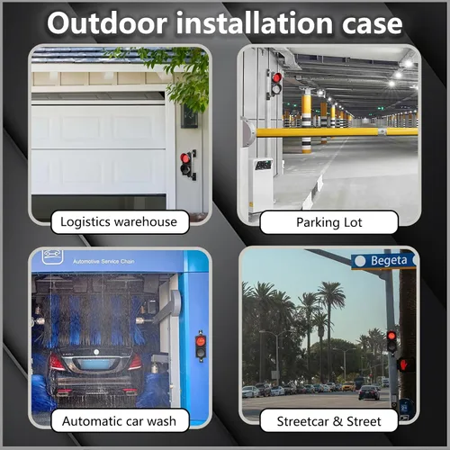 Miniatura 5 de 100-2 4inch 3.937 in tráfico Stop/Go Light/Botón Control/AC 85-265V lámpara LED, PC cubierta resistente al agua IP65