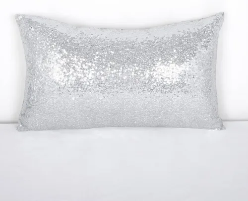 Miniatura 21 de ShinyBeauty Fundas de almohada negras de 12 x 20 pulgadas, juego de 2, funda de almohada rectangular, funda de almohada de lentejuelas de tela