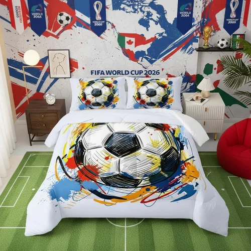 Miniatura 7 de BSNTHO Juego de edredón de baloncesto para niños, juego de ropa de cama deportiva tamaño Queen para niños y adolescentes, diseño de edredón