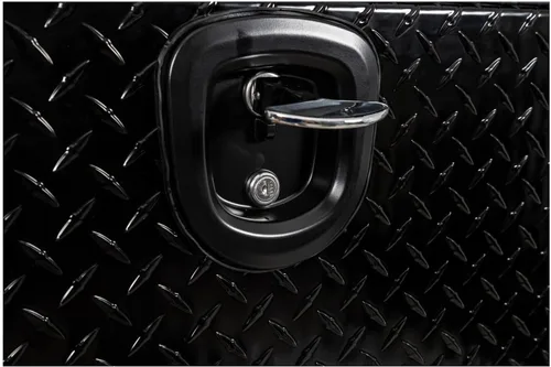 Miniatura 5 de Buyers Products 1721551 - Caja de camión de aluminio negro con tracción en diamante y tapa superior con puerta abatible, 72 x 13 x 16 pulgadas