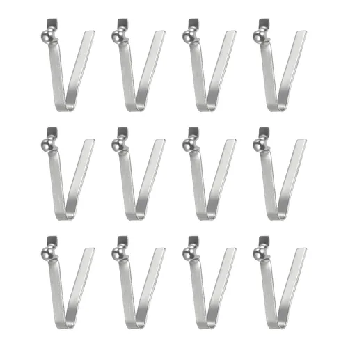 Miniatura 13 de HARFINGTON 12 unids botón único kayak paleta broche resorte clip 0.630x0.220 in 65Mn resorte acero en forma de V hueco elevación telescópica tubo