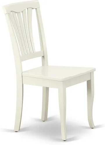 Miniatura 6 de East West Furniture CAAV5-LWH-W - Juego de muebles de comedor de 5 piezas, incluye una mesa de comedor rectangular y 4 sillas de asiento de madera