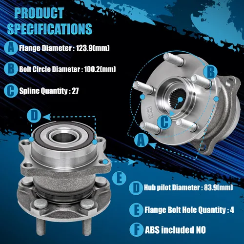 Miniatura 2 de Detroit Axle - RWD 2 Bujes de rodamiento de rueda delantera para Lexus IS250 2006-2015, IS350 2006-2015, GS350 GS450h 2007-2011, GS460 2008-2011