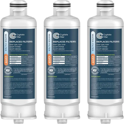 Miniatura 10 de Crystala Filters Repuesto para filtro de agua para refrigerador DA97-17376B, compatible con Samsung HAF-QIN, HAF-QIN/EXP, BRF365200AP/AA