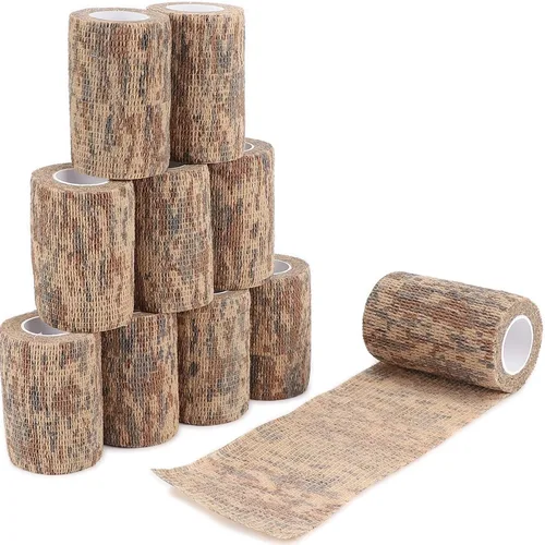 Miniatura 13 de DROK 4/10 Rollos de Cinta de Camuflaje Autoadhesiva, Vendaje de Camuflaje para Deportes al Aire Libre, Escalada, Camping, 2/3 Pulgadas x 4.5 Metros