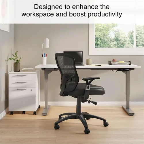 Miniatura 5 de STAPLES Silla de trabajo ergonómica, malla, negro, paquete de 2