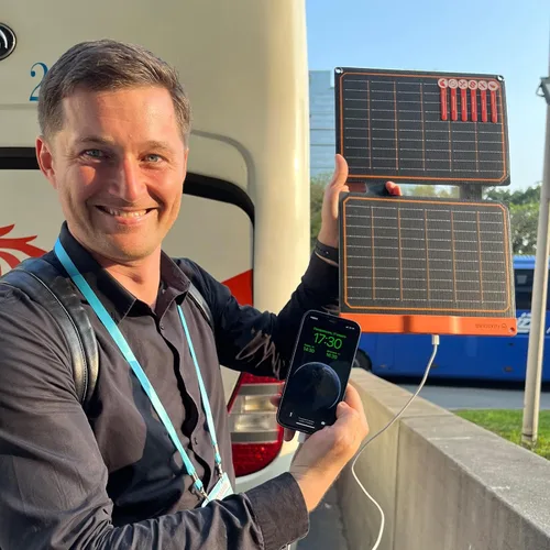 Miniatura 5 de Cargador de panel solar pequeño de 20 W, 5 V, USB-A, USB-C, plegable, portátil, ligero, ETFE, panel de energía de emergencia, IP67, impermeable