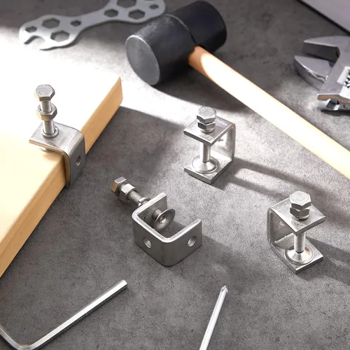 Miniatura 7 de Lounsweer 40 abrazaderas C de acero inoxidable resistentes de 1 3/16 pulgadas con apertura de mandíbula ancha estable, abrazaderas de tornillo