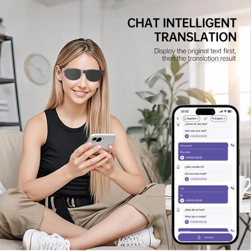 Miniatura 7 de Lentes de sol inteligentes AI Bluetooth, gafas de audio con altavoces, gafas deportivas polarizadas UV400 de traducción y gafas deportivas unisex