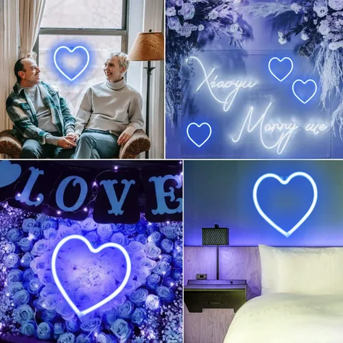Miniatura 4 de Letreros de neón con forma de corazón para el día de San Valentín, luces LED de amor con USB y pilas para el hogar, pared, día de la madre, boda