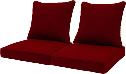 Miniatura 11 de QILLOWAY Juego de cojines de poliéster para sillas de exterior, cojines de exterior para muebles de patio, todo tipo de clima. Gris carbón/negro