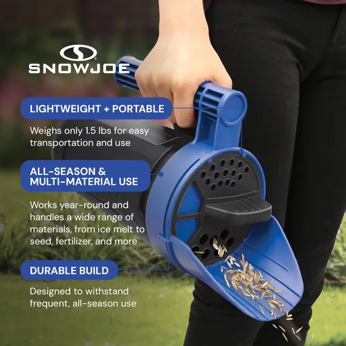 Miniatura 3 de Snow Joe SJSPD1 Esparcidor manual multiusos para todas las estaciones, 5 libras, con control de flujo de dial ajustable, para derretir hielo