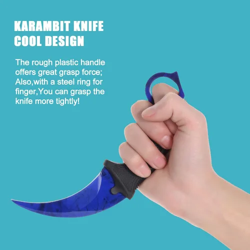Miniatura 2 de Cuchillo Karambit de hoja fija de 3 piezas, herramienta de campamento, cuchillo de caza al aire libre con funda y cable, adecuado para senderismo