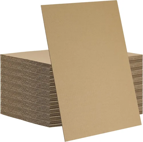Miniatura 8 de PINGEUI 50 hojas de cartón corrugado de 10 x 10 pulgadas, hojas de cartón kraft marrón de 1/8 pulgadas de grosor, cartón corrugado para embalaje