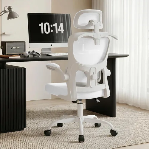 Miniatura 2 de AreShark Silla de Oficina Ergonómica con Soporte Lumbar Ajustable y Gancho para Reposacabezas, Silla de Malla Transpirable de Respaldo Alto