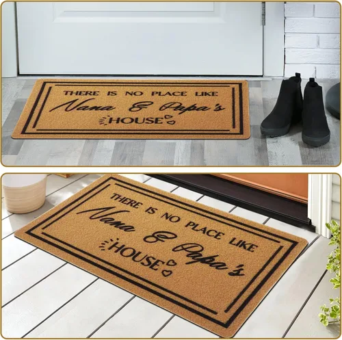 Miniatura 7 de Gejoy Felpudo de 18 x 29.5 pulgadas, para el Día de la Madre de los nietos, con texto en inglés "There No Place Like Nan and Papas House", tapete