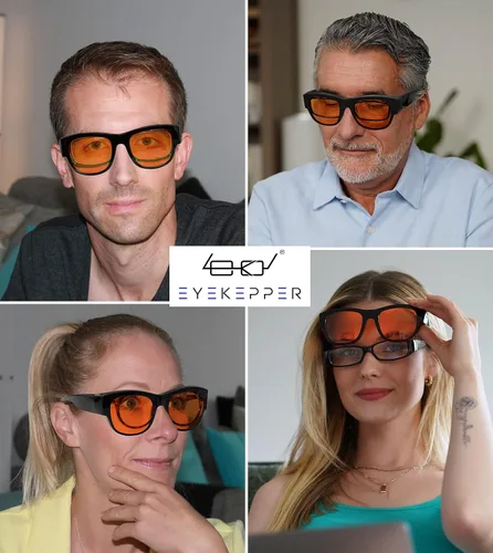 Miniatura 2 de Eyekepper - Lentes para hombres con bloqueo de luz azul, lentes para computadora y juegos, para mujeres 1802-negro-100% bloqueo de luz azul