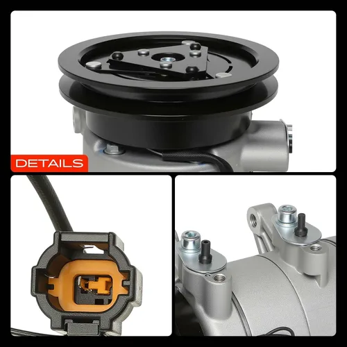 Miniatura 9 de A-Premium Compresor de aire acondicionado con embrague compatible con Nissan Frontier 2.4L 1998-2004, Xterra 2.4L 2000-2004, estilo DKV14C