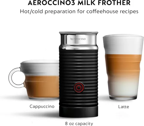 Miniatura 6 de Nespresso VertuoPlus Deluxe - Paquete de máquina de café y espresso con espumador de leche Aeroccino de De'Longhi, negro