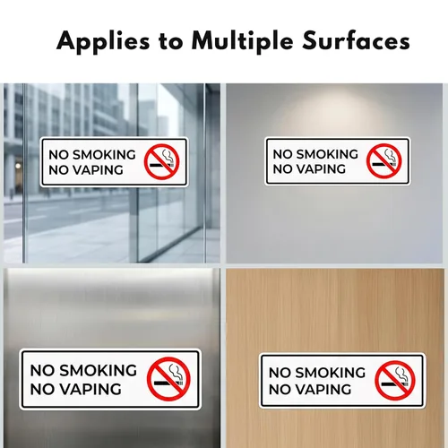 Miniatura 4 de Señal de No Fumar No Vaping (4 calcomanías de 7.3 x 2.5 pulgadas) - Señales de no fumar para negocios o hogar - Artículos esenciales de Airbnb