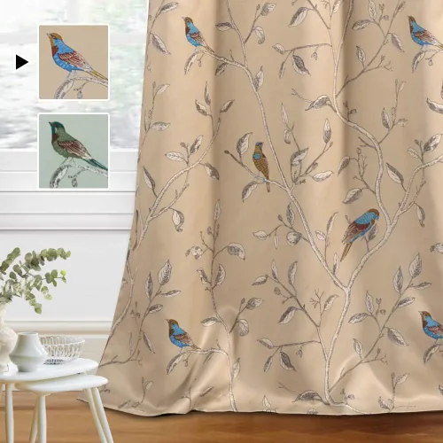 Miniatura 16 de H.VERSAILTEX Cortinas 100% opacas de 63 pulgadas de largo, juego de 2 paneles de cortinas estampadas con aislamiento térmico para dormitorio