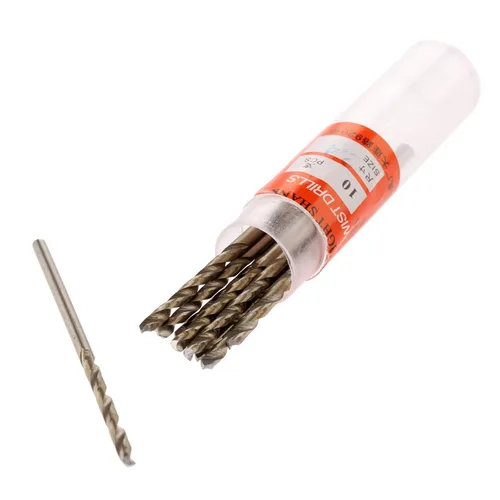 Miniatura 9 de Juego de 10 brocas giratorias, broca de cobalto de acero de alta velocidad de 0.039 in, vástago recto micro HSS HSS-4341 para metal duro, acero