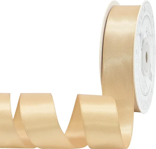 Miniatura 92 de Cinta de satén blanca antigua de doble cara de 1-1/2 pulgadas x 50 yardas, cinta de poliéster para envolver regalos, día de San Valentín, bodas