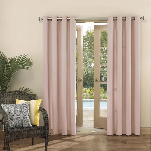 Miniatura 5 de Panel de cortina con ojales Sun Zero Marina para interior/exterior con protección UV y eficiencia energética, 54 x 95 pulgadas, cuarzo rosa