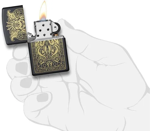 Miniatura 5 de Zippo Encendedores náuticos Diseño de monstruo negro mate