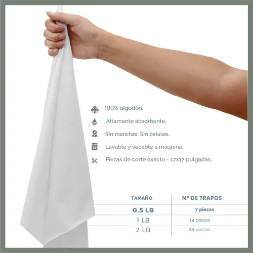 Miniatura 2 de VALENGO - Trapos sin pelusas, 100% algodón, trapos suaves para camisetas, paño sin pelusa para teñir madera, hierro fundido, polvo, pulido, pintura