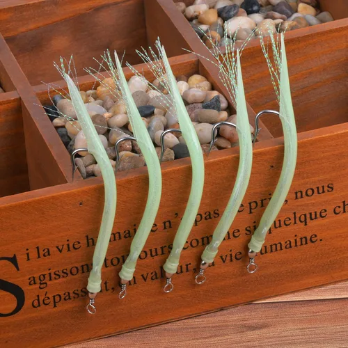 Miniatura 5 de Señuelos de tubo de pesca para pesca con ganchos de acero inoxidable, giratorios de barril para Striper de agua salada