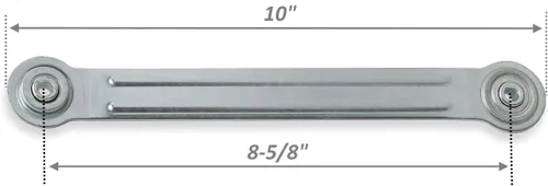 Miniatura 2 de Soportes de brazo para cojinetes planeadores, paquete de 4, 10 pulgadas de longitud total, 8-5/8 pulgadas de agujero a agujero, acero plateado