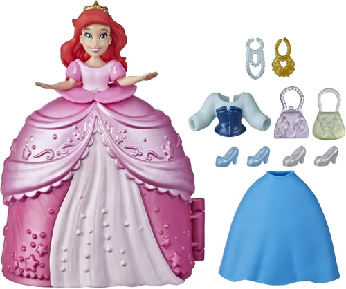 Disney Princess Secret Styles Fashion Surprise Ariel, Mini juego de muñecas con ropa y accesorios adicionales, juguete para niñas de 4 años en
