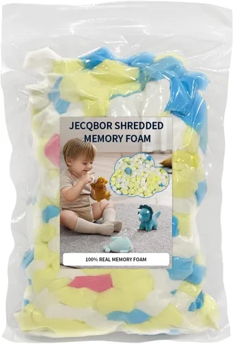Miniatura 14 de Jecqbor Relleno de espuma viscoelástica triturada de 5 libras para silla puf, relleno premium para puf, relleno de espuma viscoelástica de alta