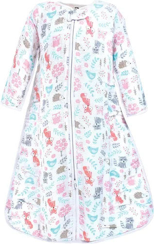 Miniatura 15 de Hudson Baby Saco de dormir unisex de muselina de manga larga para bebé, manta portátil, saco de dormir color fantasía (Modern Safari)