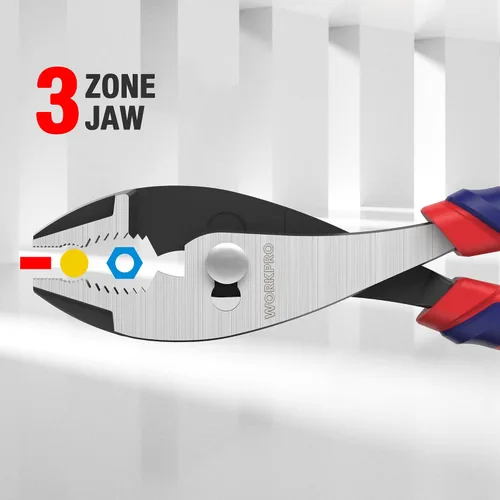 Miniatura 2 de WORKPRO Herramienta de alicates de junta deslizante de 6 pulgadas, agarre suave grande, acabado para prevención de óxido, mandíbula dentada de 3