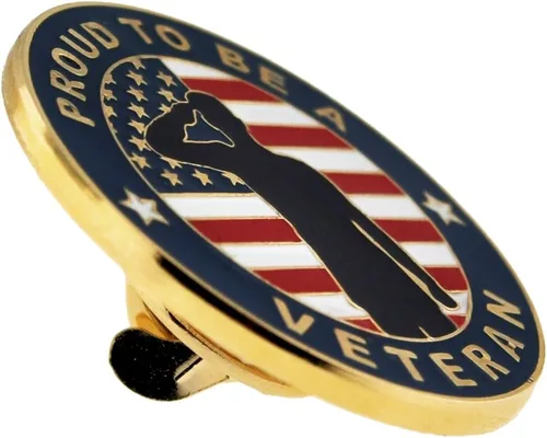Miniatura 16 de PinMart Pin de veterano – Pin patriótico americano de solapa o sombrero – Orgulloso de ser retirado ejército, marina, fuerza aérea o cuerpo