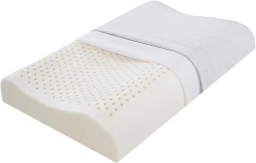 Almohada de espuma de látex natural ultrafina, con rebote pero resistente, suave y de apoyo, almohada cervical ultra delgada para el contorno del
